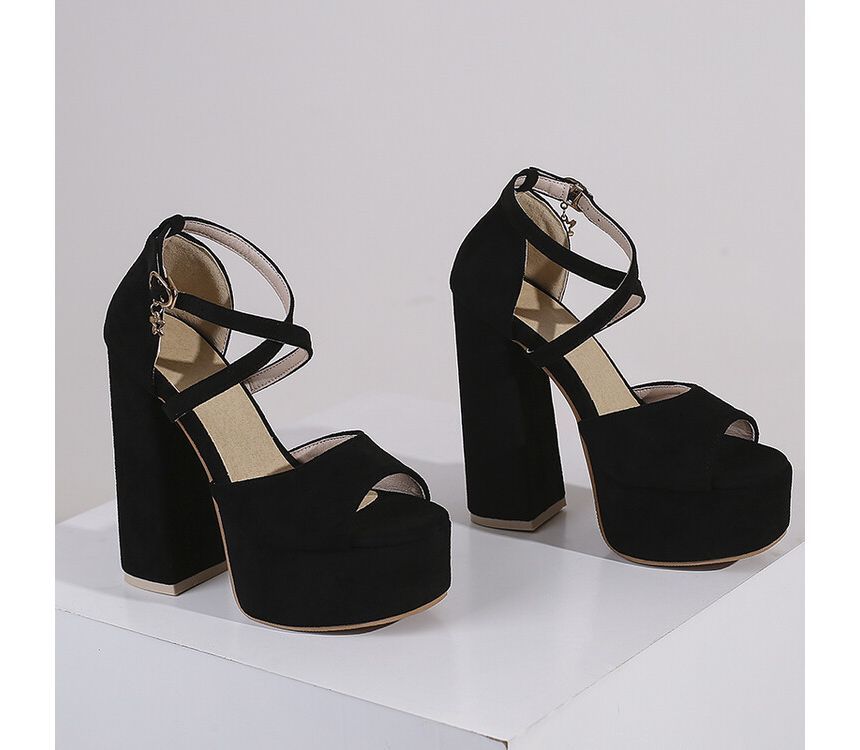 Sandals Platform Heel Chunky Ankle Strap