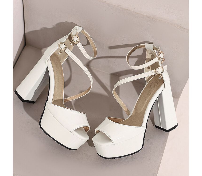 Peep Toe Platform Chunky Heel Sandals