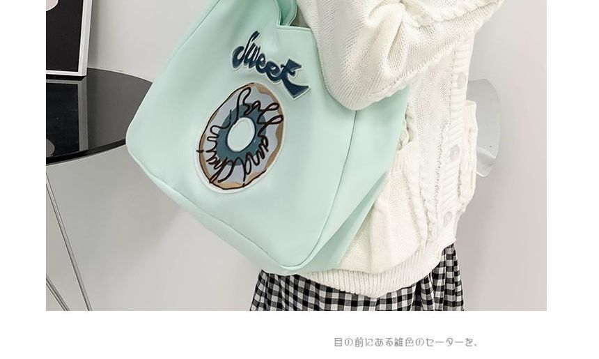 Donut Embroidered Shoulder Bag