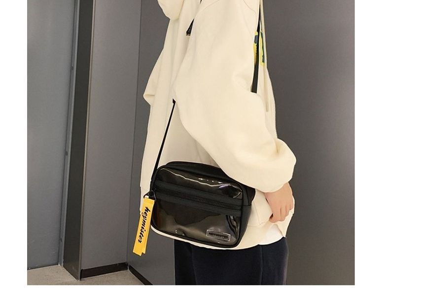 PVC Panel Zip Crossbody Bag