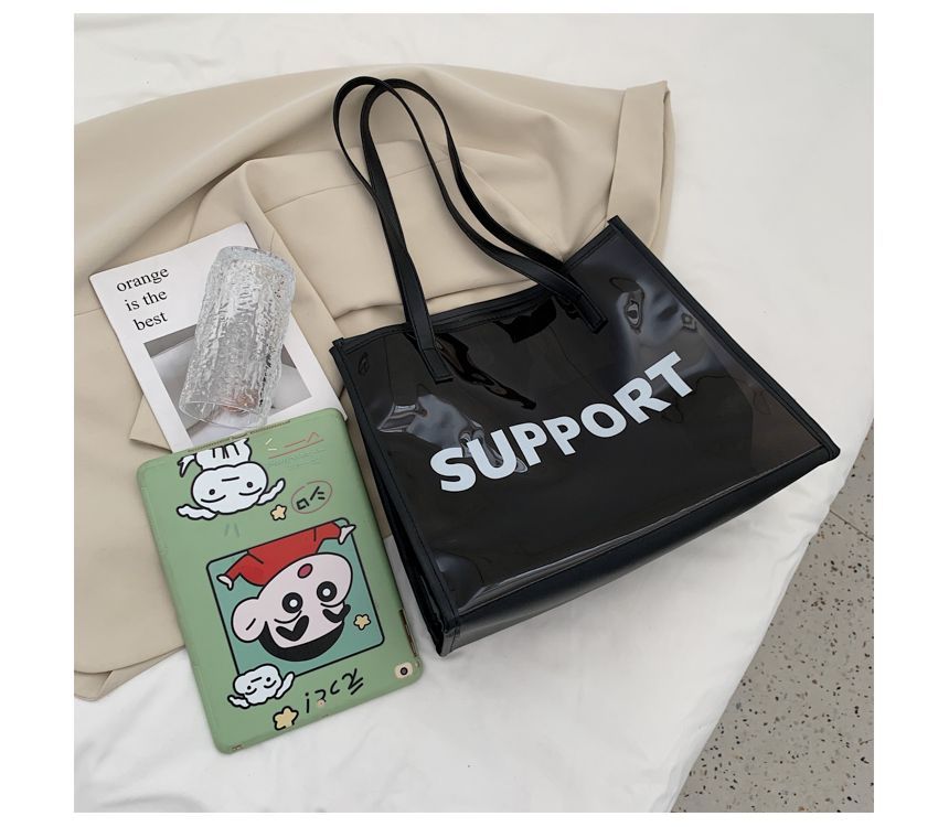 Set: PVC Lettering Tote Bag + Pouch