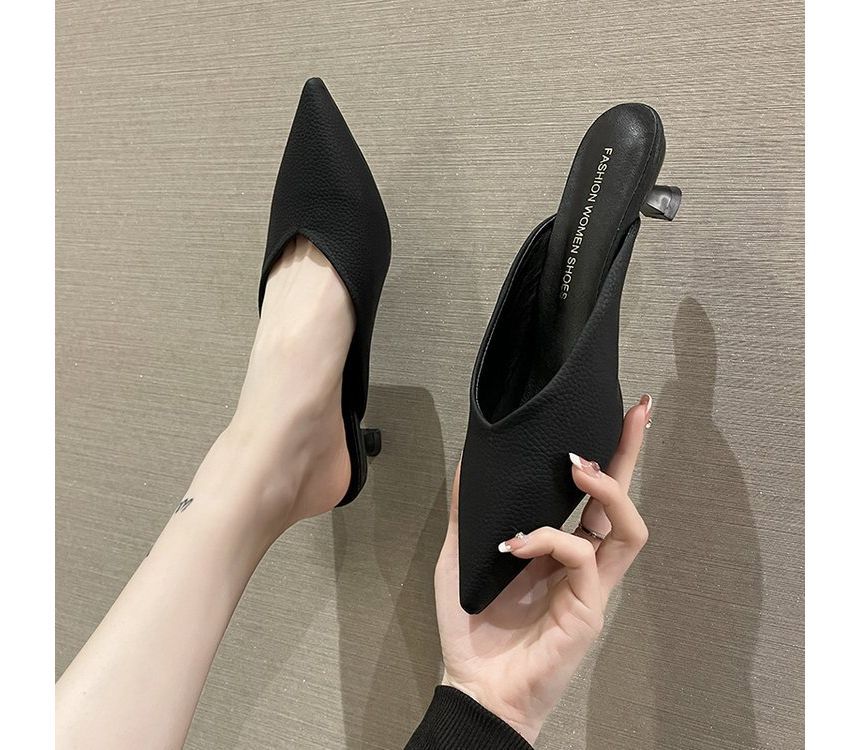 Low Heel Pointy Mules