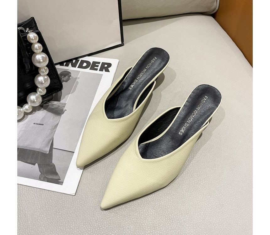 Low Heel Pointy Mules