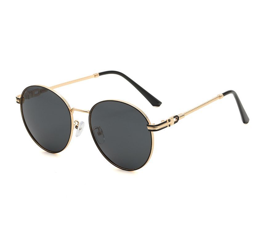 Round Polarized Metal Frame Sunglasses