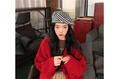 Houndstooth Beret