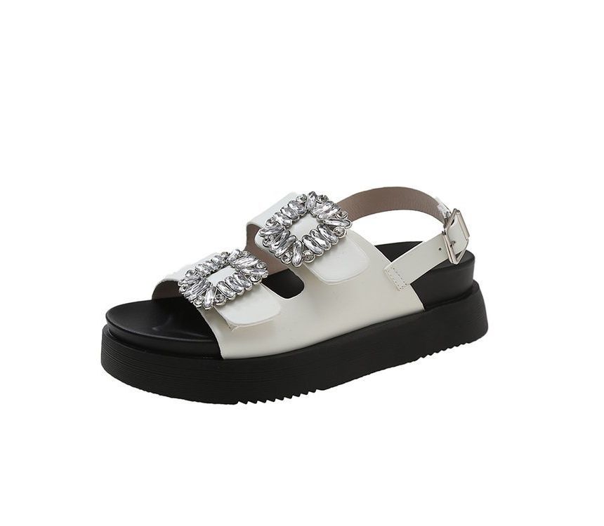 Sandals Platform Rhinestone Slingback
