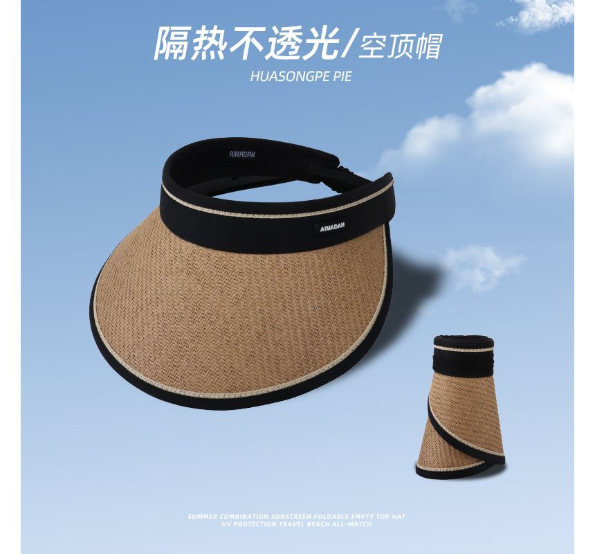 Sun Straw Piped Hat