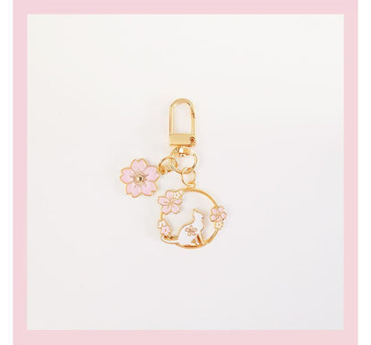 Rabbit / Floral Keyring