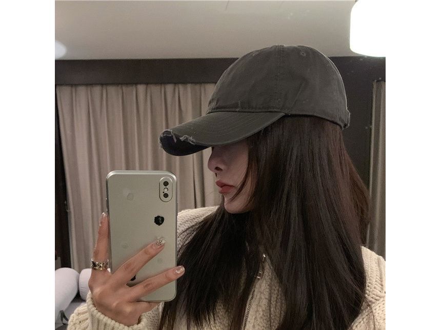 Cap Baseball Distressed Plain