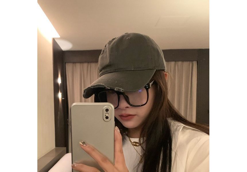 Cap Baseball Distressed Plain