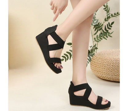 Criss Cross Wedge Sandals