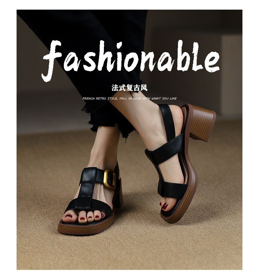 Heel Chunky Slingback Sandals