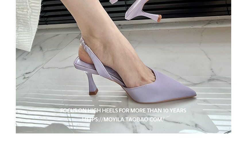 Slingback Mules High Heel Plain