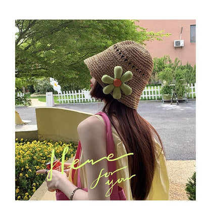 Floral Woven Bucket Hat