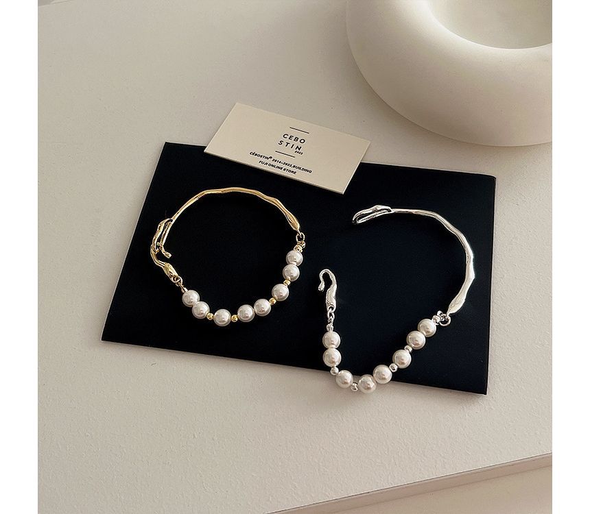 Faux Pearl Irregular Alloy Bracelet