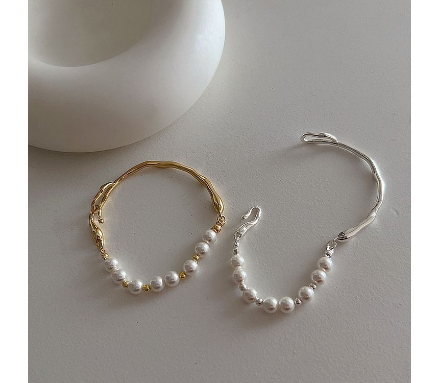 Faux Pearl Irregular Alloy Bracelet