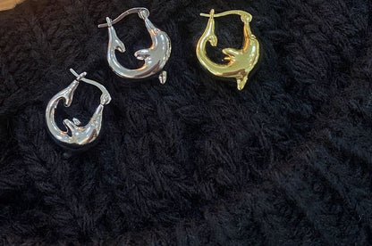 Dolphin Alloy Hoop Earring