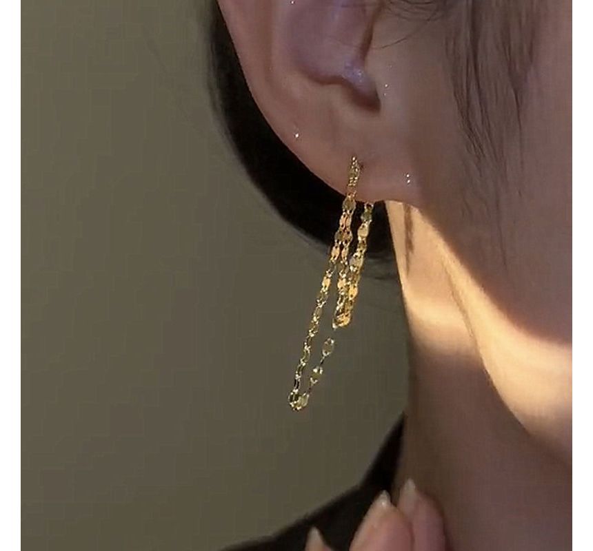 Layered Chained Alloy Dangle Earring