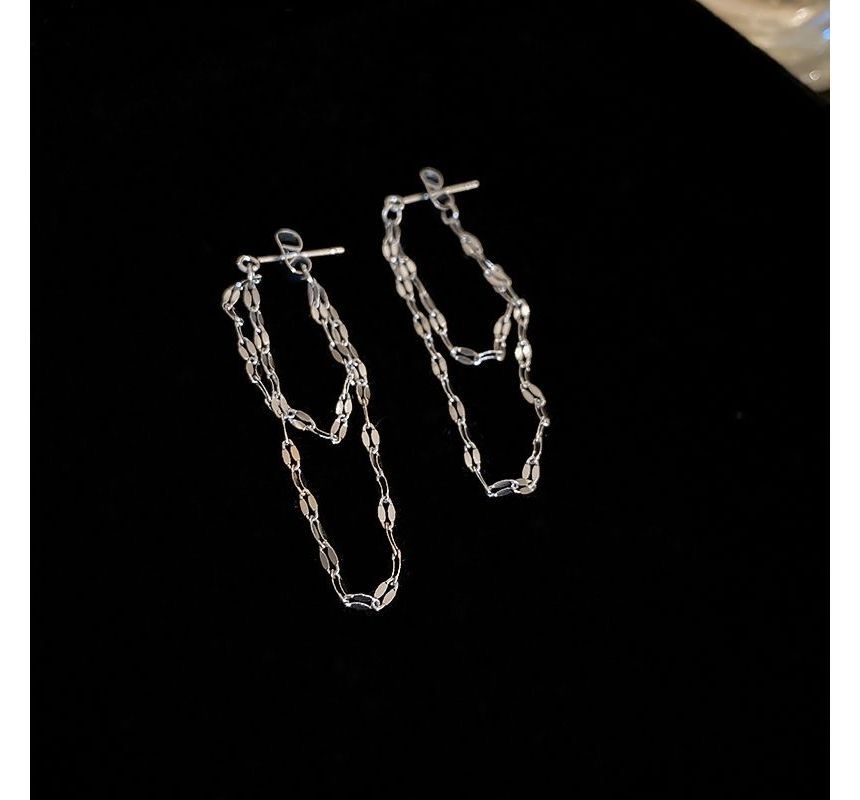 Layered Chained Alloy Dangle Earring