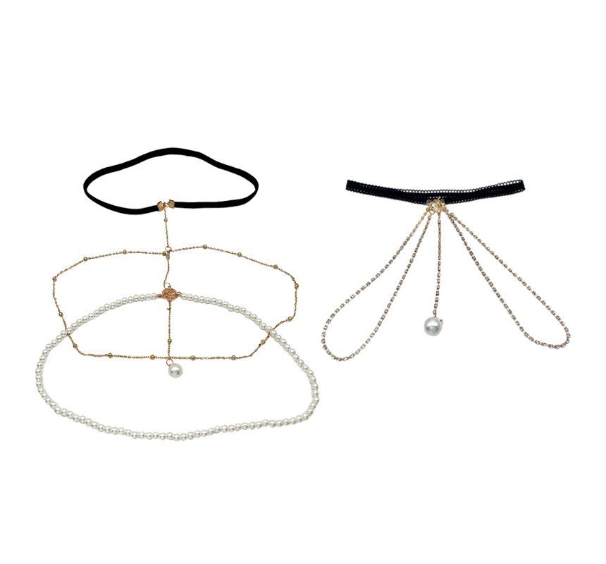 Layered (various Chain Thigh Pearl designs) Faux Alloy