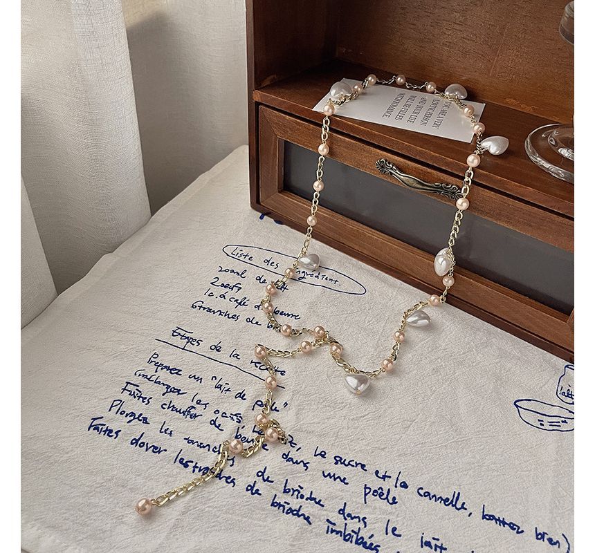 Waist Alloy Belt Chain Faux Heart Pearl
