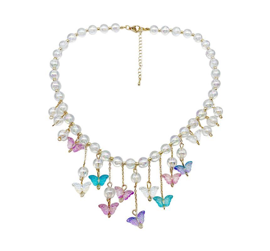Fringed Choker Butterfly Alloy