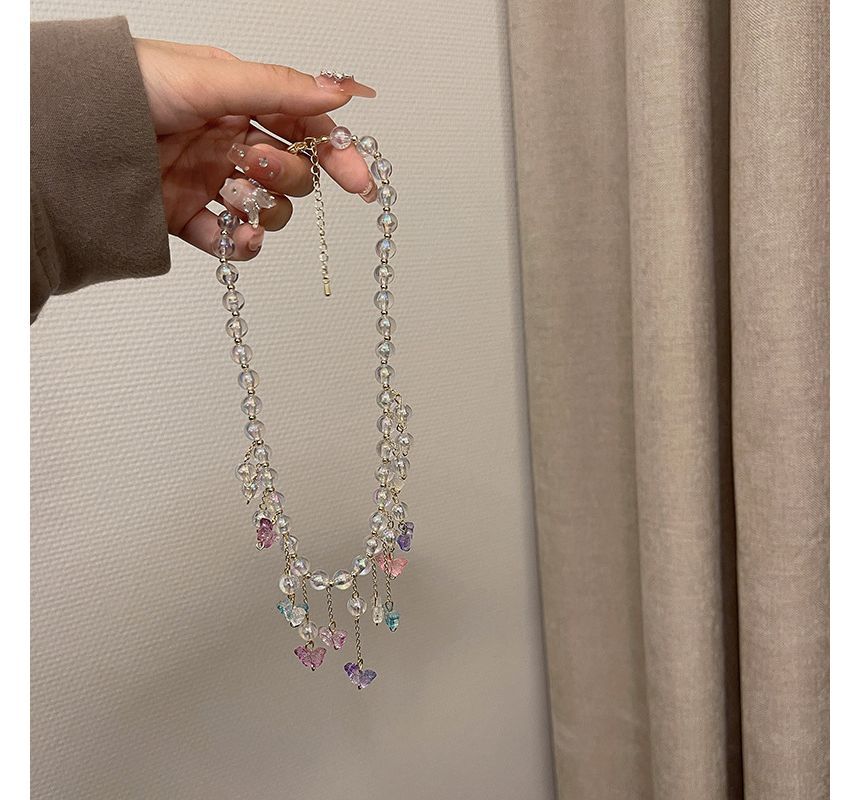 Fringed Choker Butterfly Alloy