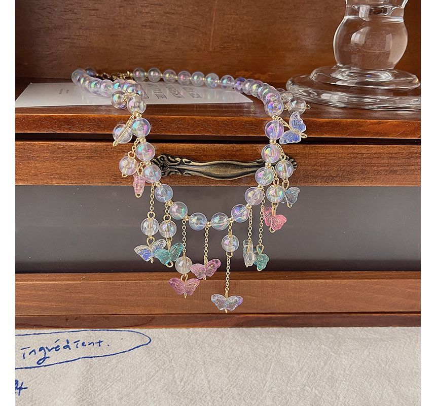 Fringed Choker Butterfly Alloy