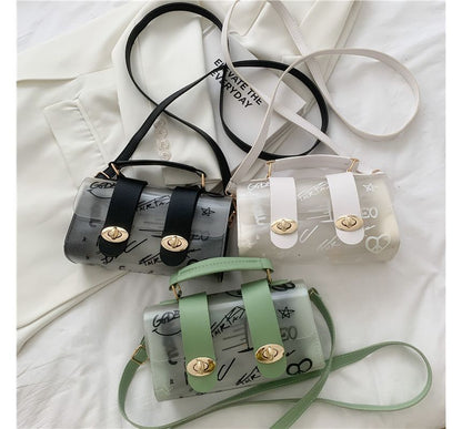 Flap Graffiti Transparent Crossbody Bag