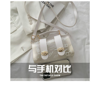 Flap Graffiti Transparent Crossbody Bag