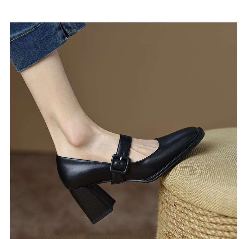Heel Pumps Chunky Jane Plain Mary