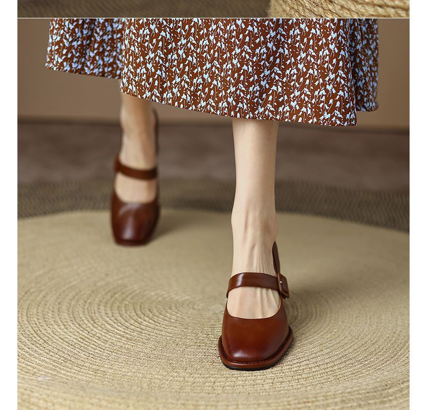 Heel Pumps Chunky Jane Plain Mary