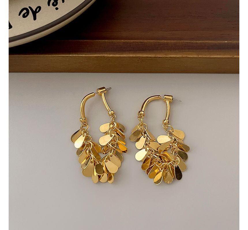 Droplet Earring Fringed Alloy