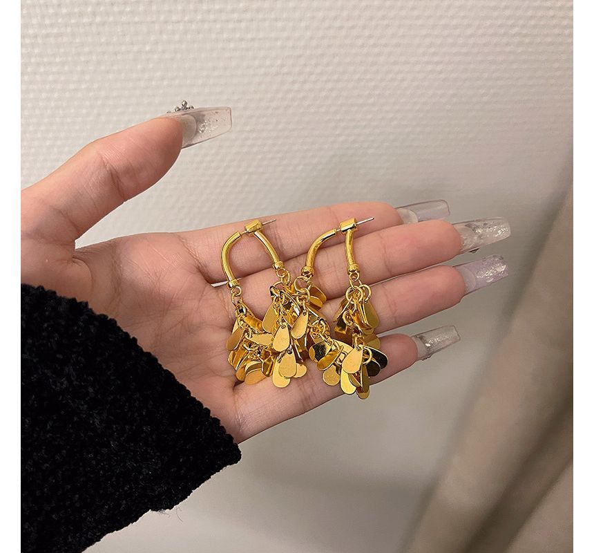 Droplet Earring Fringed Alloy