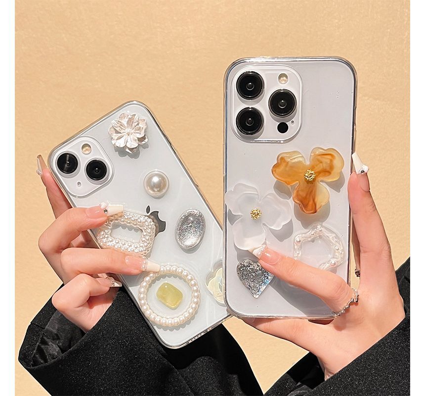 Case Phone Embellished Transparent