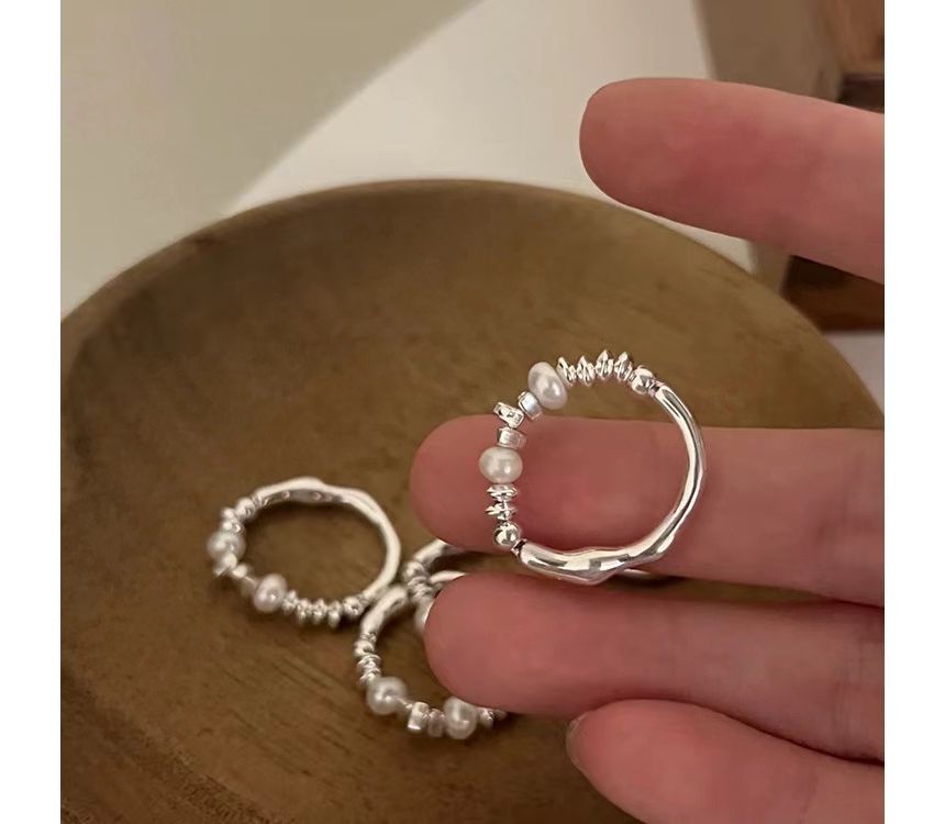 Faux Pearl Alloy Ring