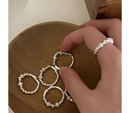 Faux Pearl Alloy Ring