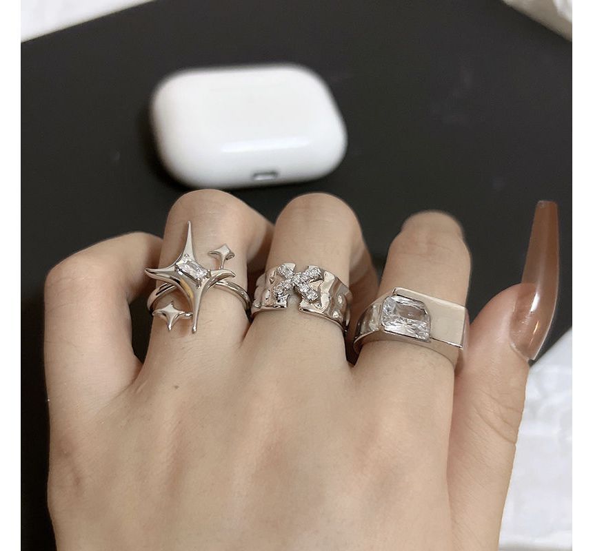 (various Ring Open Alloy Rhinestone designs)