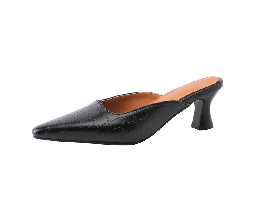 Heel Pointed Kitten Mules