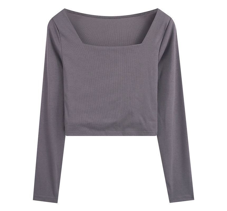 (Various Square-Neck Plain Crop Designs) T-Shirt