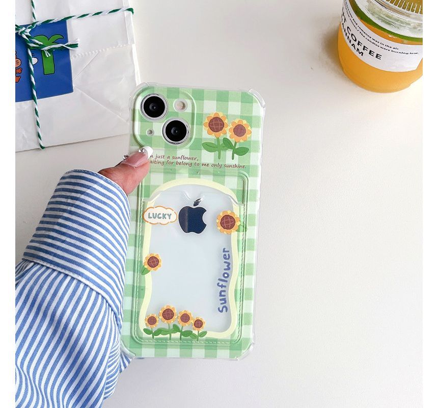 Phone Print Case Card Holder Sunflower