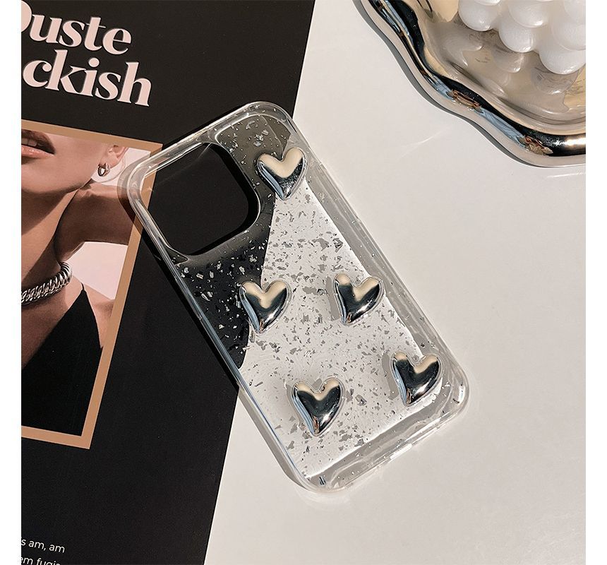 Heart Transparent Phone Case - iPhone 14 Pro Max / 14 Pro / 14 Max / 14 / 13 Pro Max / 13 Pro / 13 / 13 mini / 12 Pro Max / 12 Pro / 12 / 12 mini / 11 Pro Max / 11 Pro / 11 / SE / XS Max / XS / XR / X / 8 / 8 Plus / 7 / 7 Plus