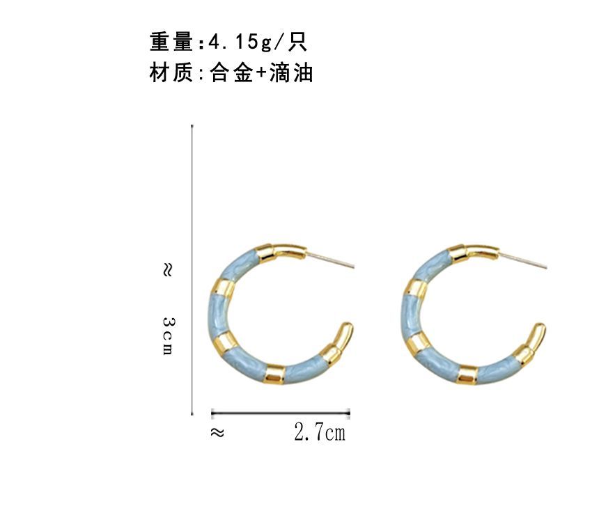 Block Color Hoop Earring