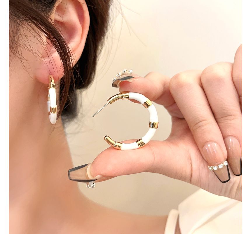 Block Color Hoop Earring