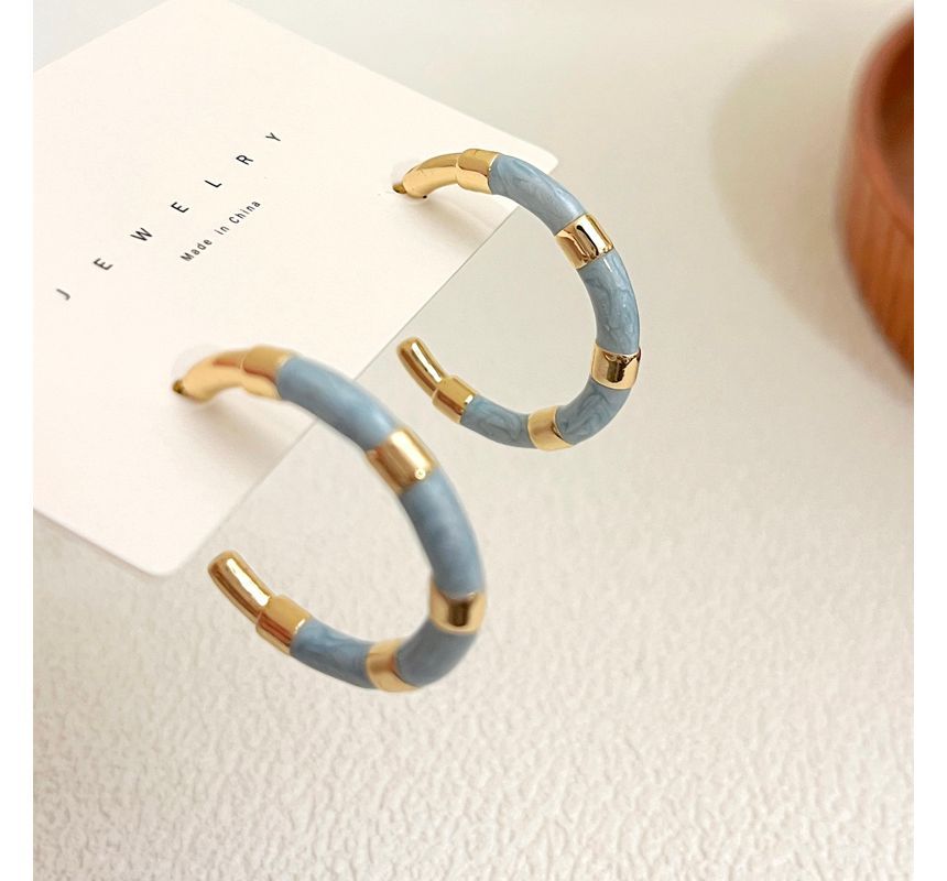 Block Color Hoop Earring
