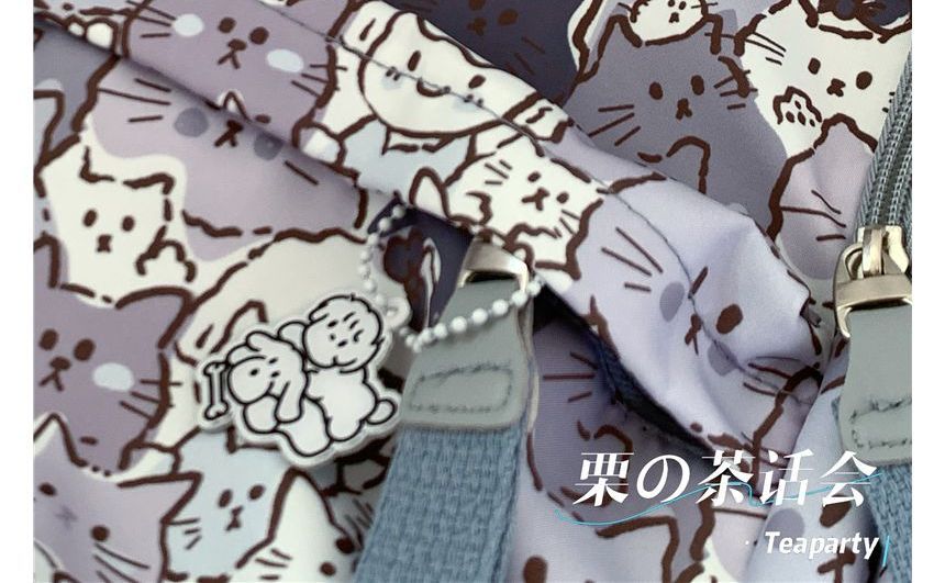 Cat Print Backpack / Bag Charm / Pin / Set