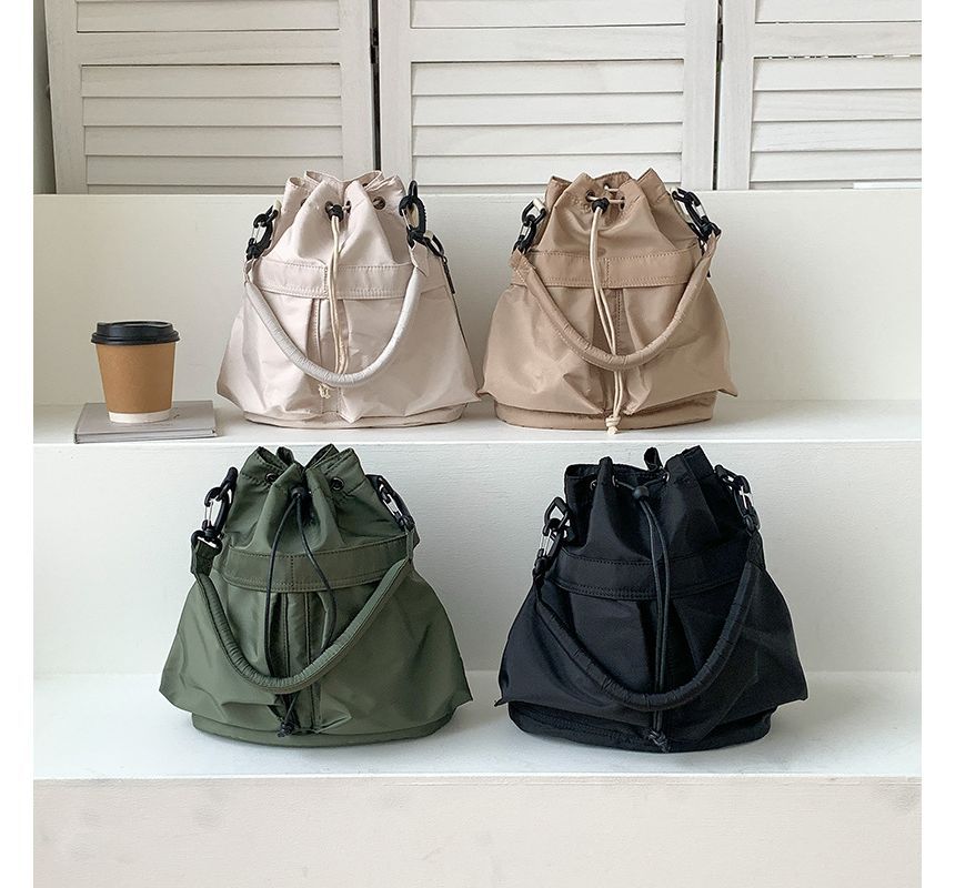 Drawstring Nylon Bag Multi-Pocket Bucket