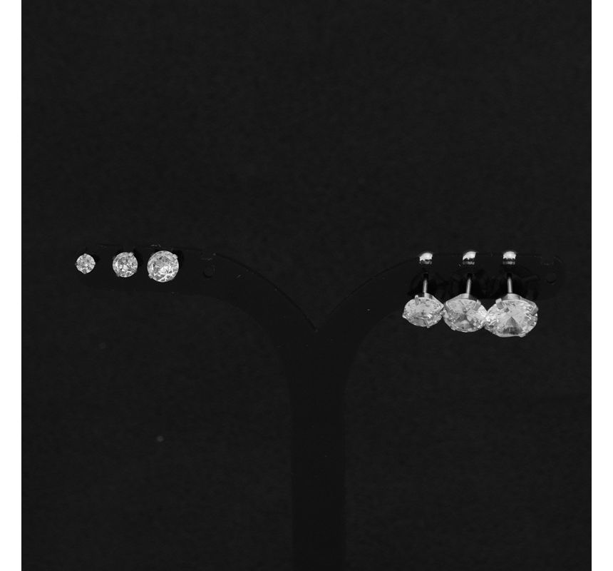 Rhinestone Stainless Steel Stud Earring (various designs)