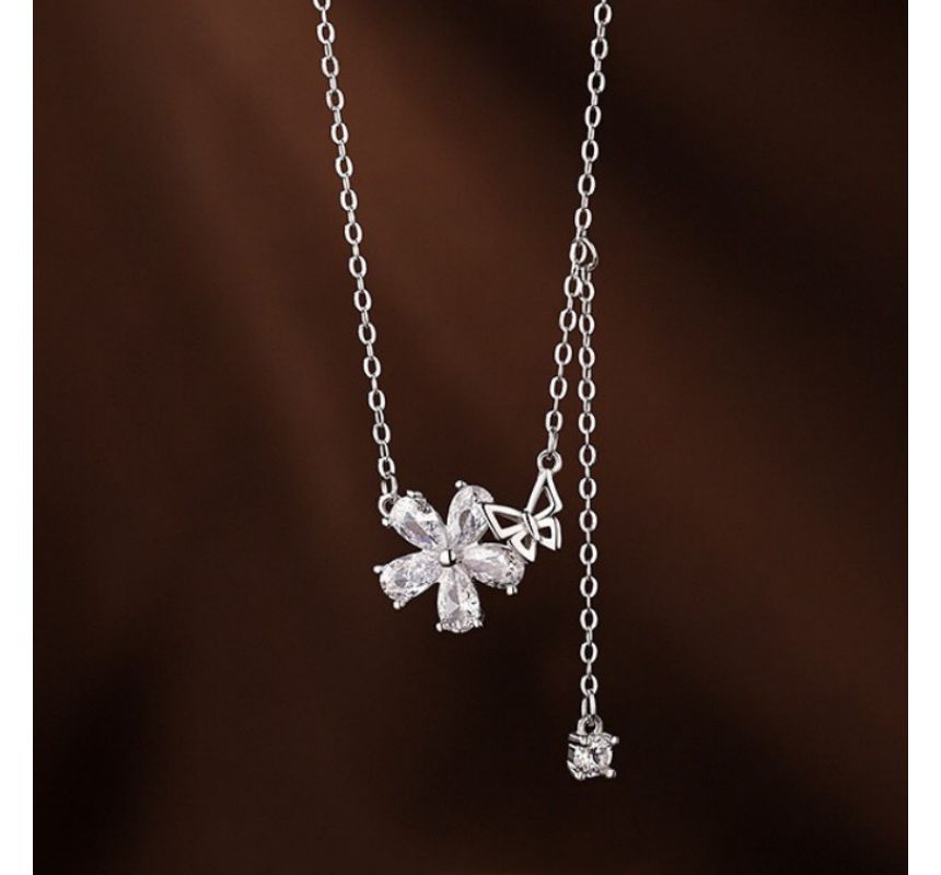 Floral Pendant Alloy Choker