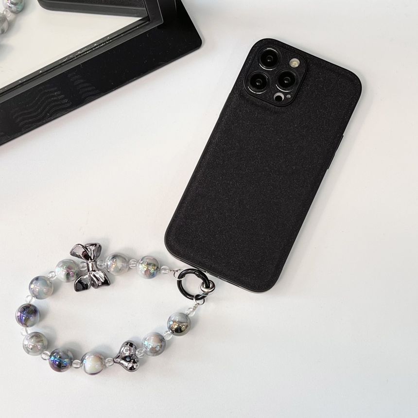 Pearl Faux Phone Chain Bow Case